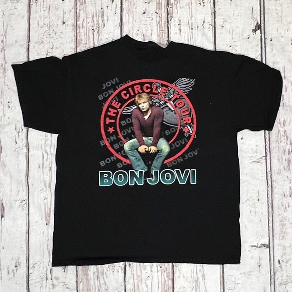 Bon Jovi The Circle Tour 2010 Music Rock n' Roll Concert Crewneck Tshirt - Picture 1 of 5